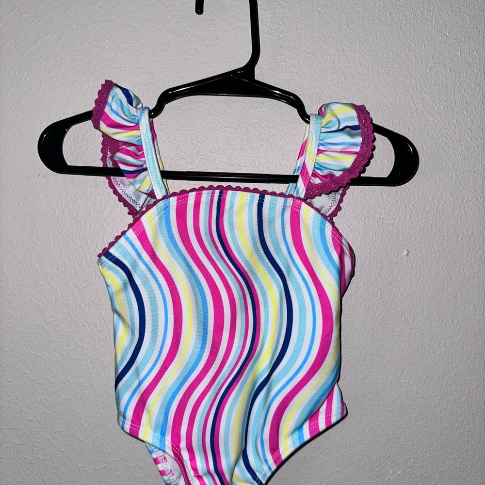 Wonder Nation Colorful Striped Baby Swimsuit